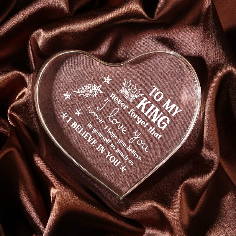 Milcier Gifts for Boyfriend  I Love You Gifts for Him  Men's Anniversary Heart Shaped Acrylic Block - Birthday Gifts for Him Boyfriend Husband  Valentines Day Gifts - Image 2